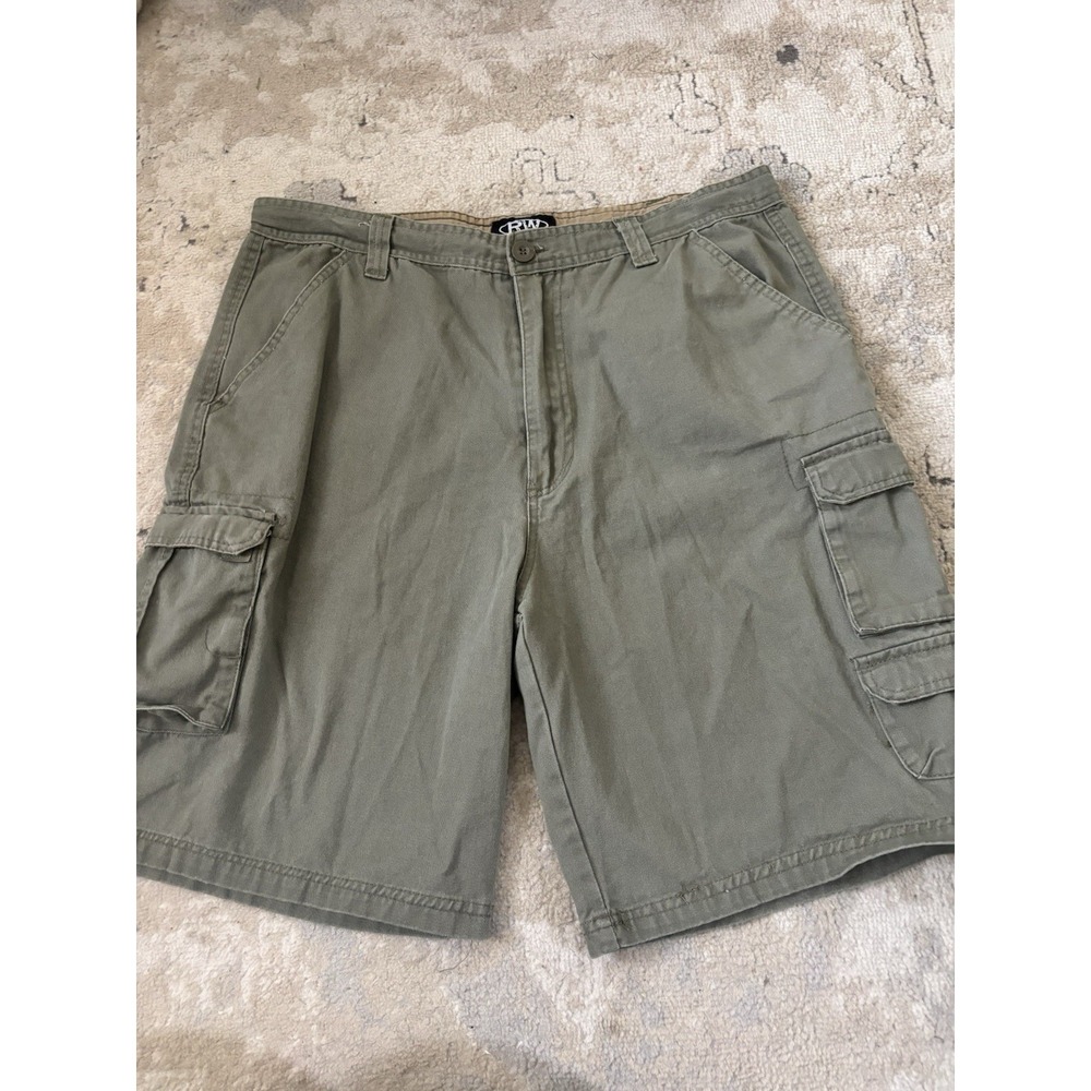 Rugged Wear Cargo Shorts Mens 34x9‎ Green Workwear Casual